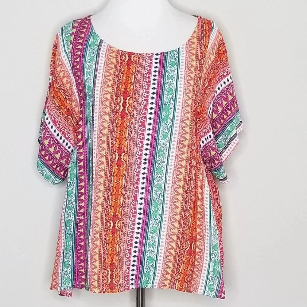 Anthropologie Maeve Milla Printed Tribal Top S - Picture 2 of 8